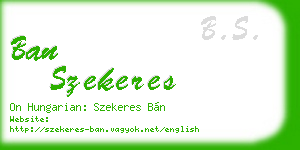 ban szekeres business card