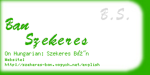 ban szekeres business card